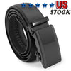 Microfiber Leather Belt For Men BLACK Ratchet Belt Automatic Buckle Closure USA