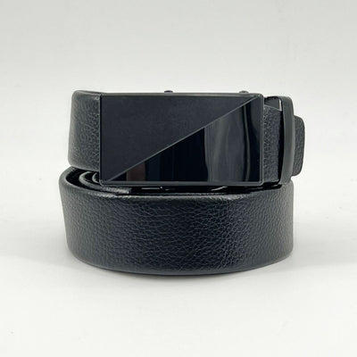 Microfiber PU Leather Ratchet Belt Belts For Men Adjustable Slide Buckle Black