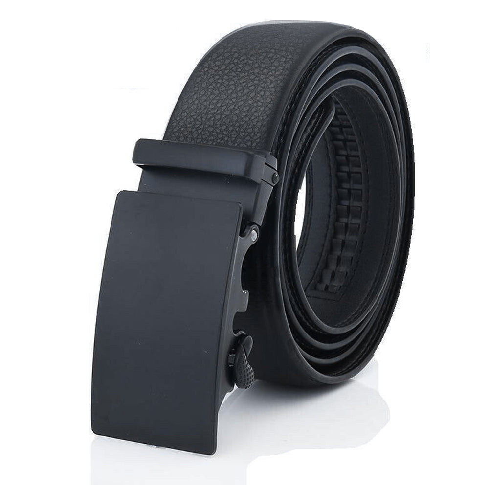 Microfiber Leather Mens Ratchet Belt Belts For Men Adjustable Automatic Buckle Black